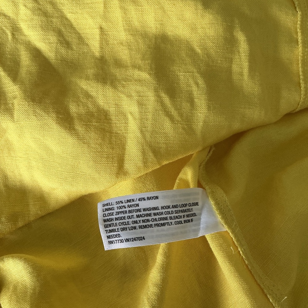 Women's Yellow Cutout Midi Dress - Spaghetti Strap Summer Dress Size 10 - Picture 9 of 9